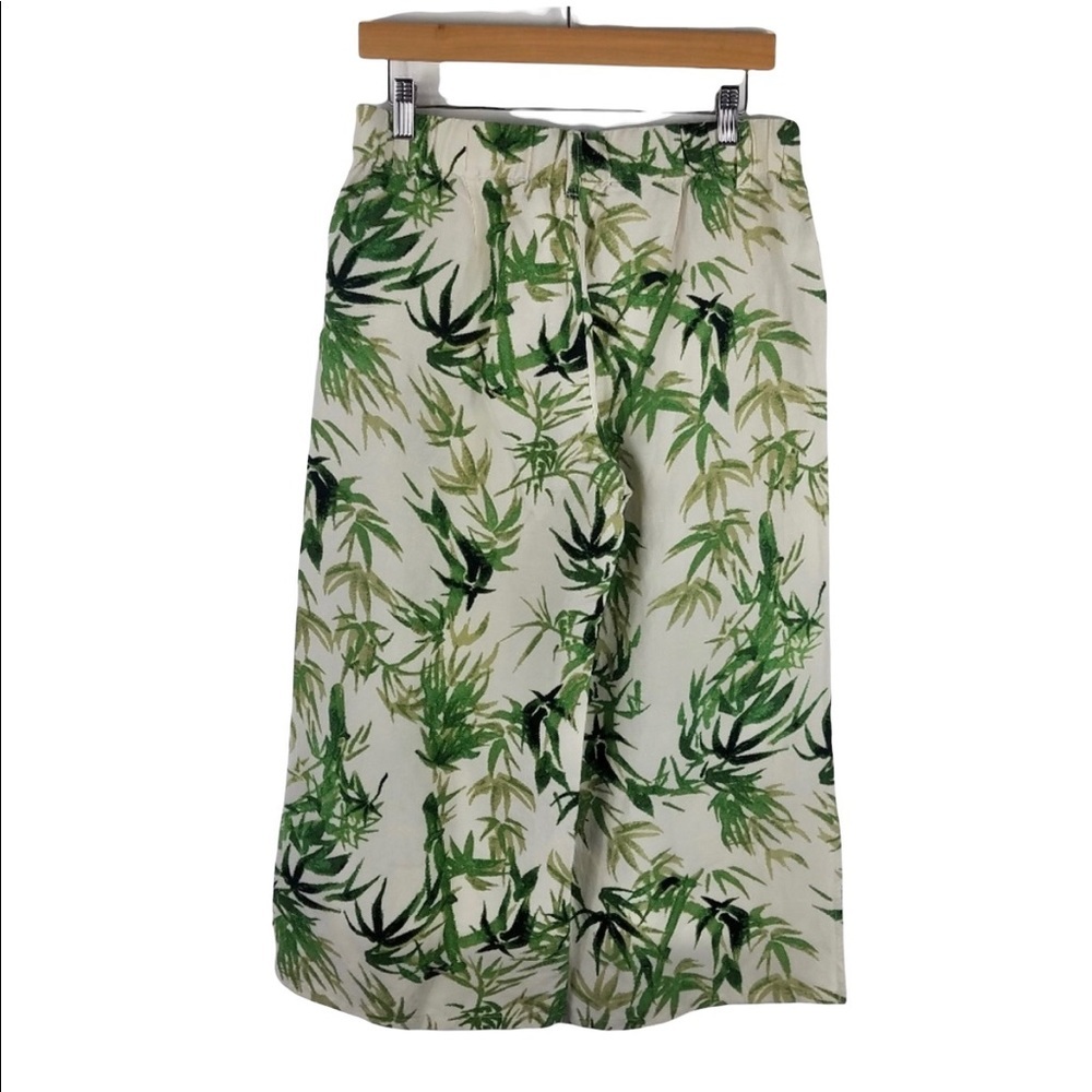 J. Jill linen blend wide leg culottes tropical palm resort wear womens XS beach - Picture 13 of 15